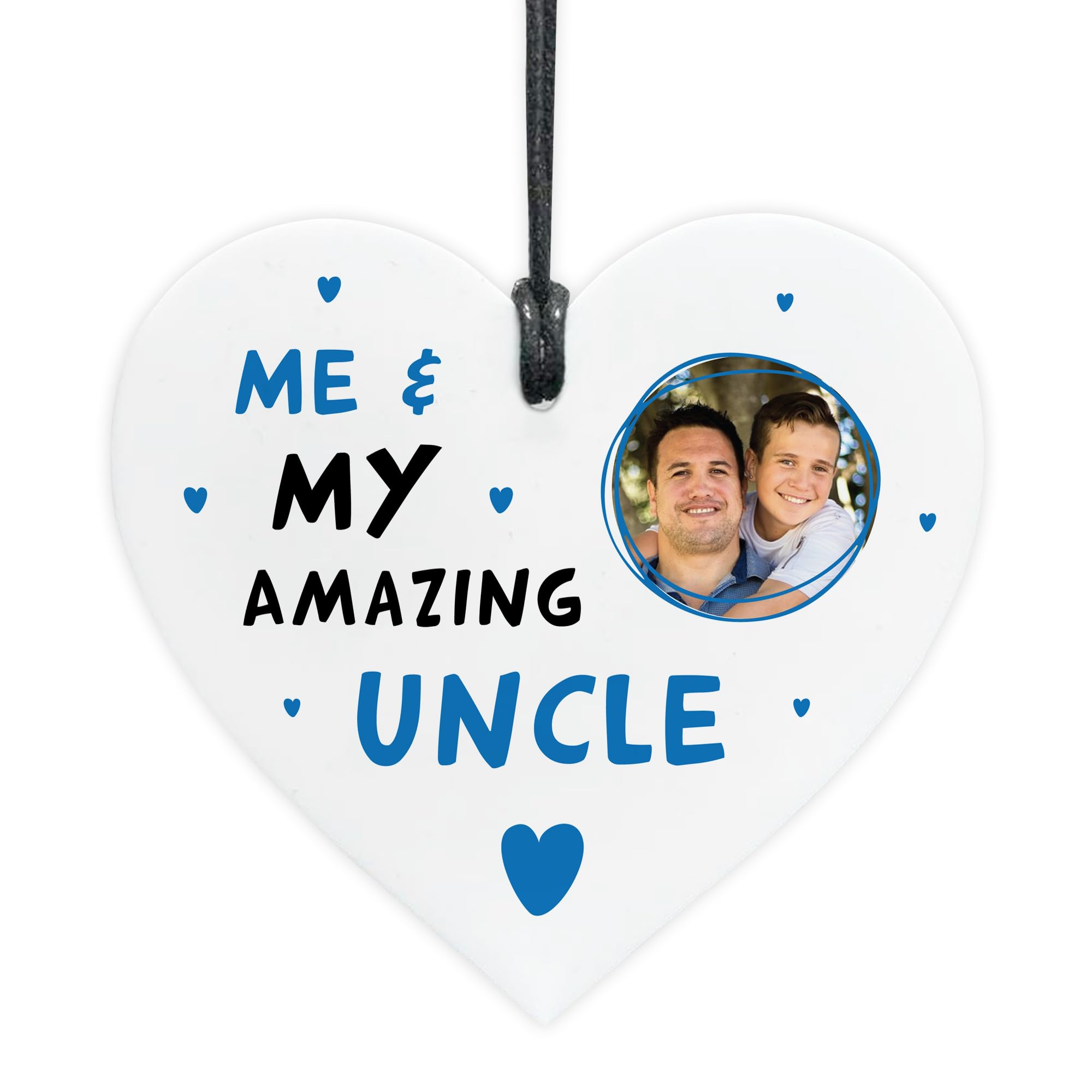 Red Ocean Gift For Uncle For Birthday Christmas White Acrylic Heart Plaque Personalised Photo Plaque Uncle Gifts From Niece Nephew Thank You Present Him Keepsake
