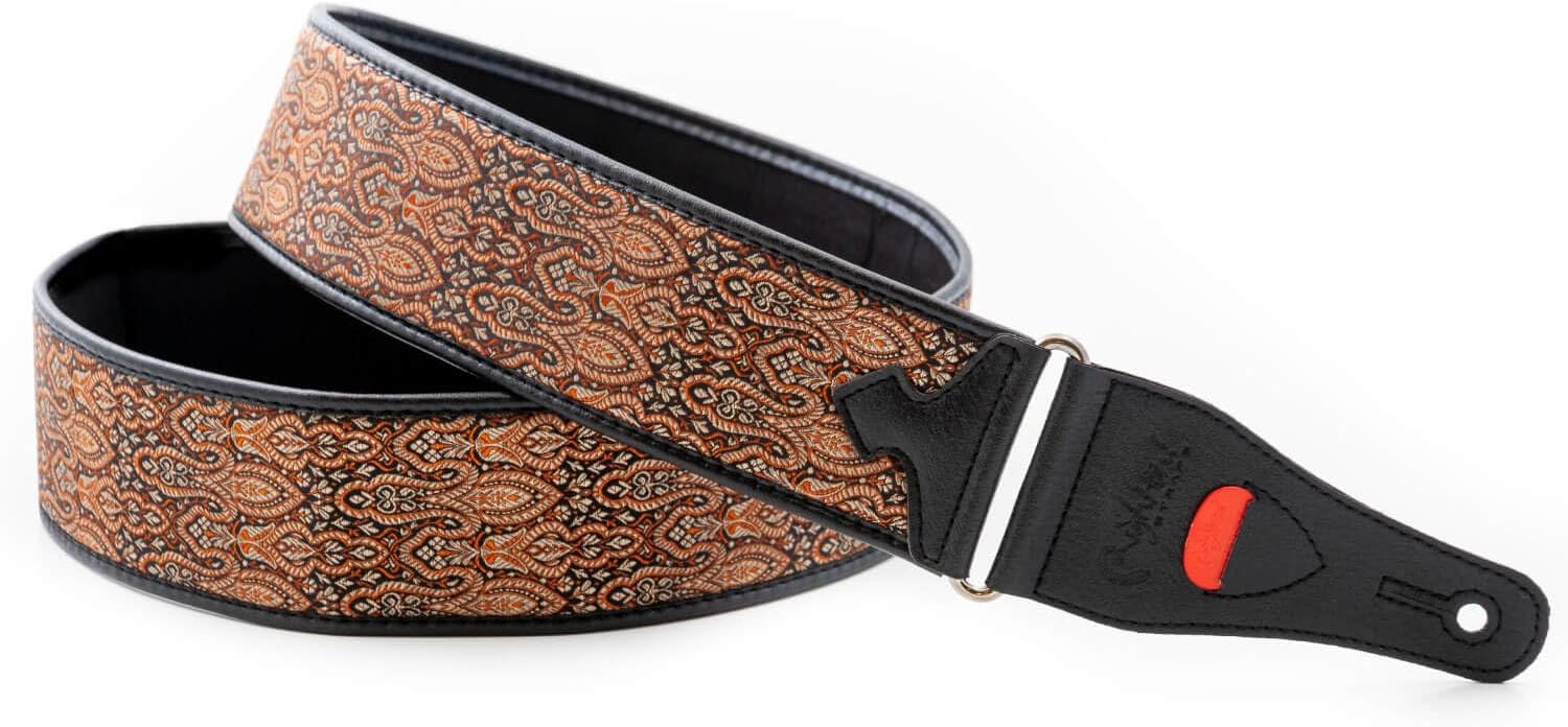RightOn STRAPS (ライトオン ストラップス) ギターストラップ 幅 7cm、長さ 95~150cm T-PAISLEY VEL Right On! STRAPS ギターストラップ LEGEND DG BLACK ライト