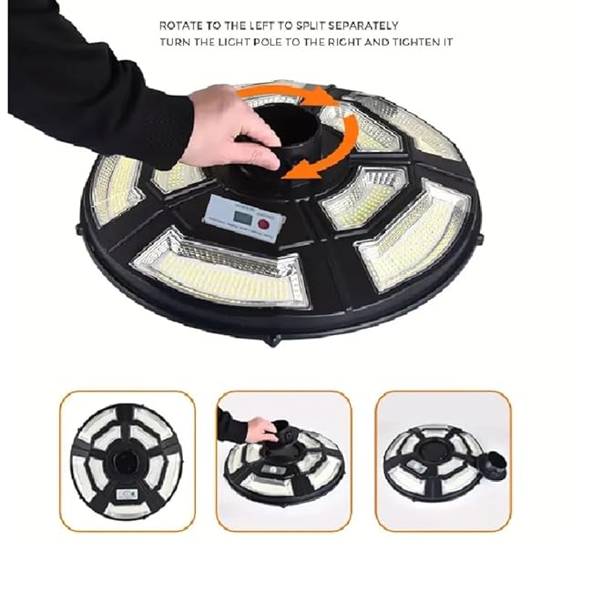 Solar LED Post Light Head, UFO Design, Outdoor Commercial Area Lighting (Pole Not Included)