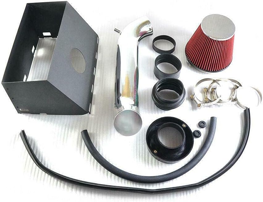 SUNROAD Cold Air Tube with Heat Shield Filter Replacement for 2002-2008 Dodge Ram 1500/2500 4.7L 5.7L V8, Red