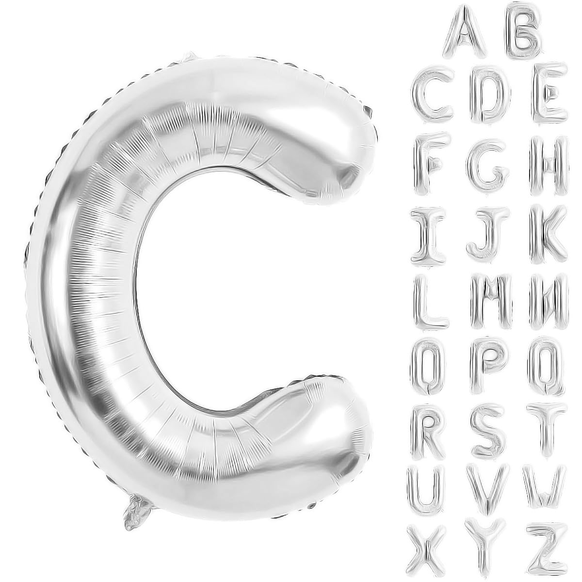 Silver Letter Balloons 40 Inch Large Alphabet Balloon Letter C