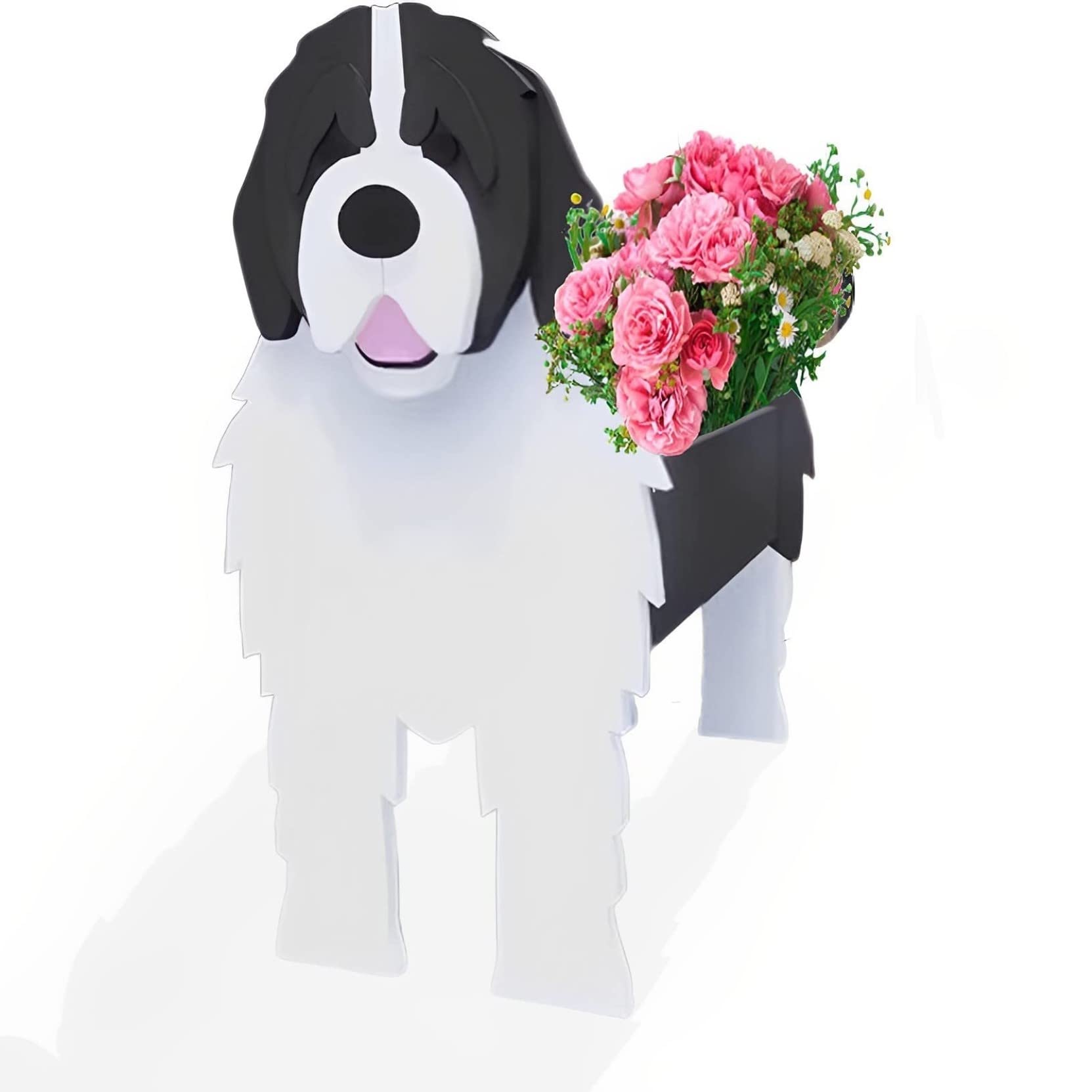 HLASMSPE Newfoundland Planter Plant Pot, Flower Pot For Garden Decora, Small Pupy Gifts for Women, Dog Shape Plant Container Holder Dog Storage Box, 34 * 24cm