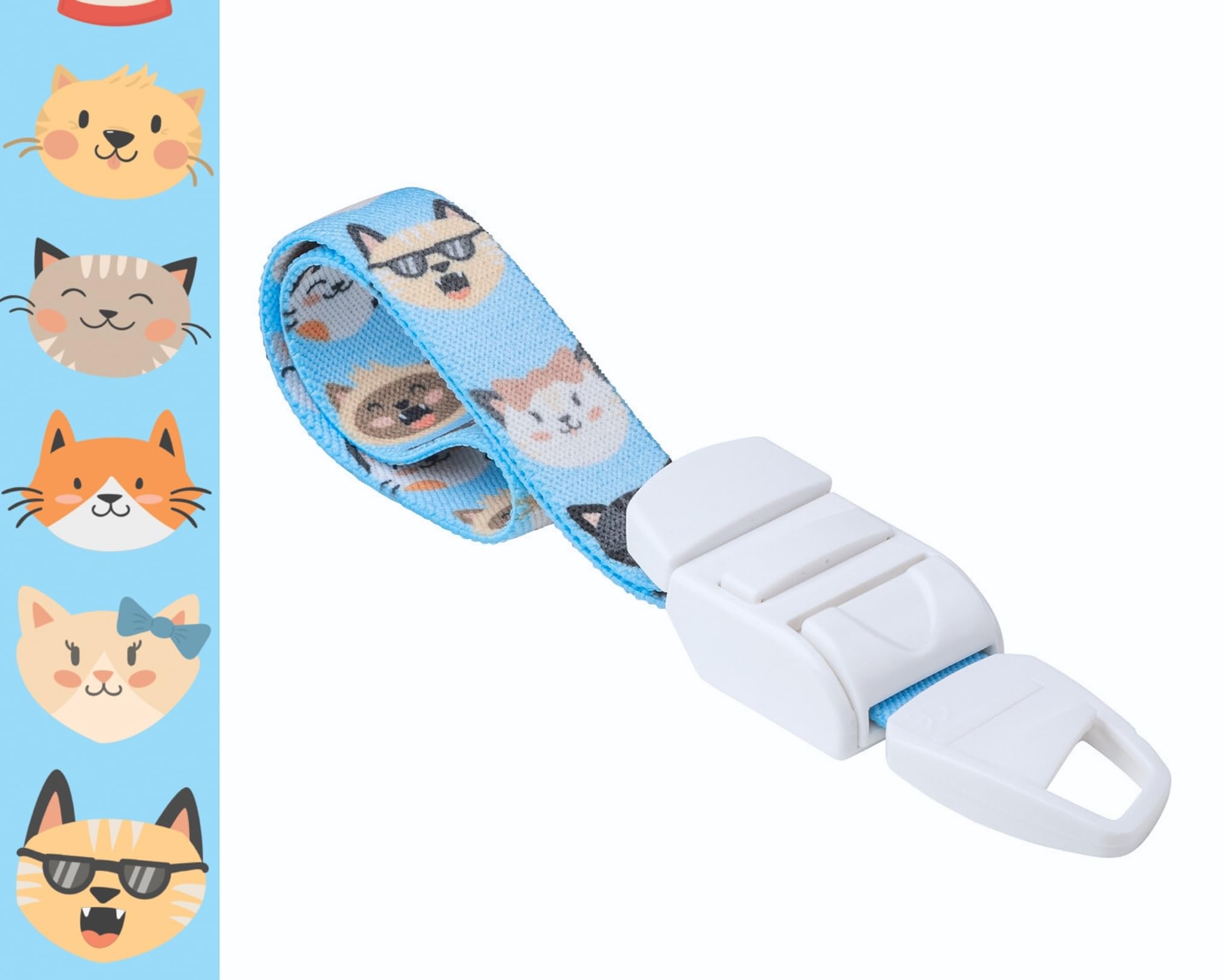 PROFESSIONNEL Garrot tourniquet à libération rapide et lente - idéal pour les médecins et les infirmiers - Bleu avec Motif de chats de dessin animé