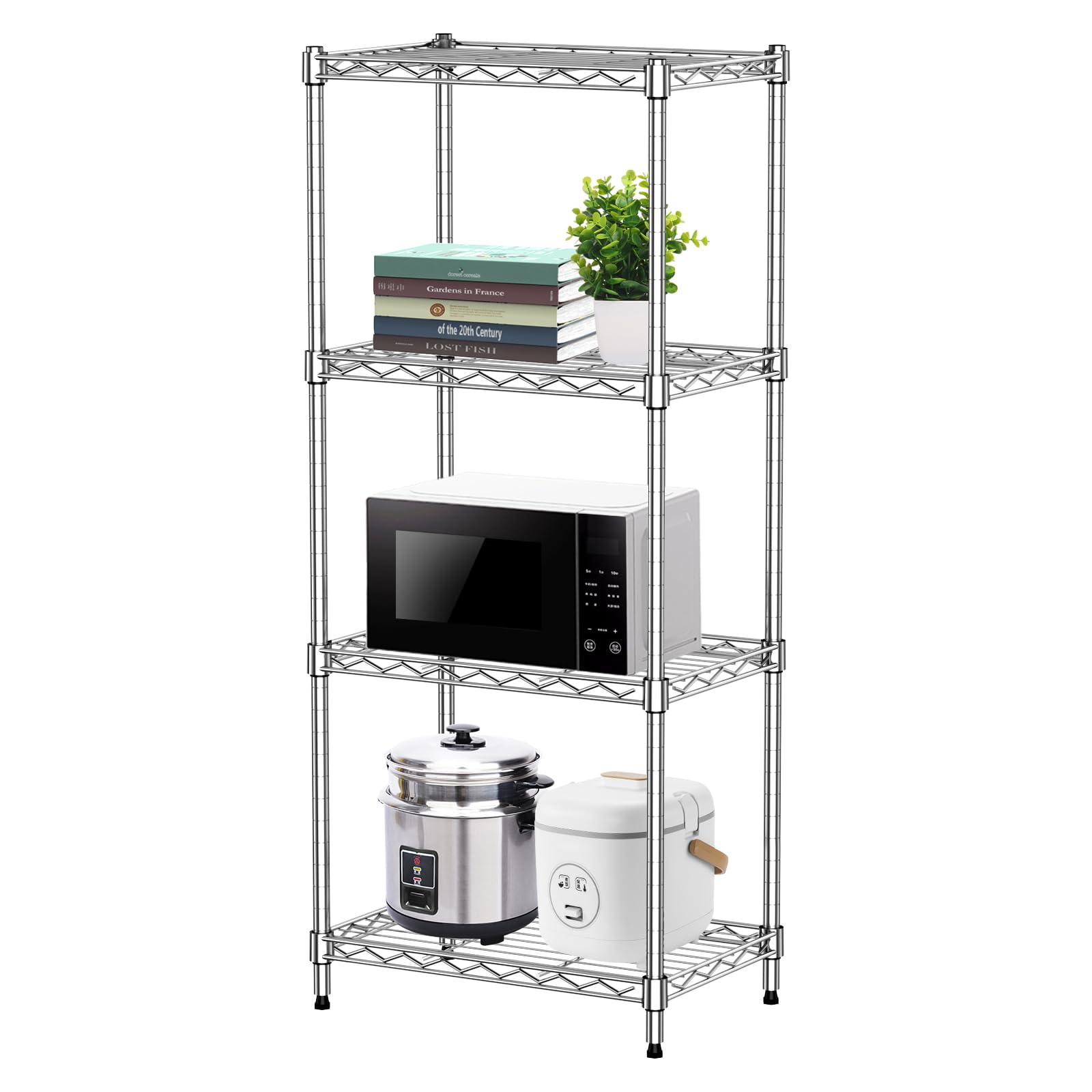 Amazon.co.jp: 4段スチールラック 幅45×奥行35×高さ110cm メタルラック 
