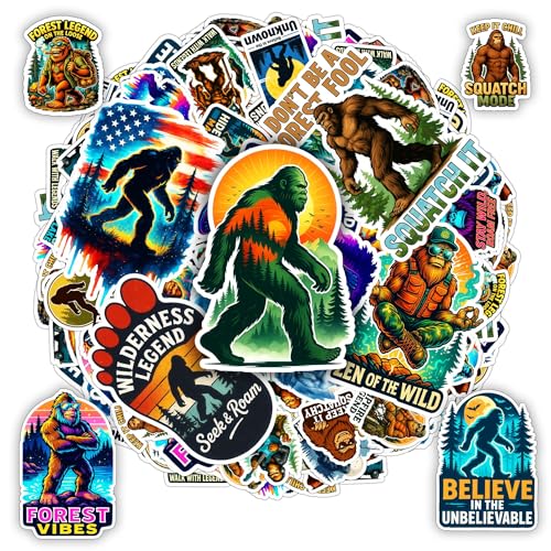 BETANAS 100 PCS Bigfoot Stickers Pack, Sasquatch Vinyl...