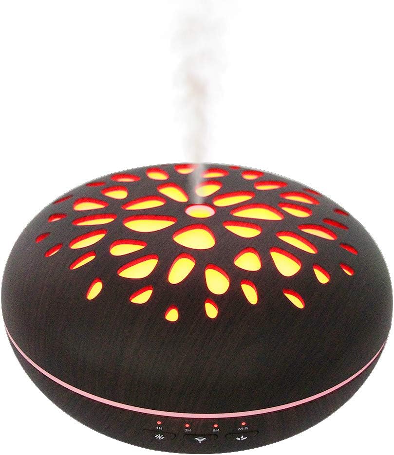 DIKLA 400ML Smart Essential Oil Diffuser Cool Mist Humidifier Compatible with Alexa and Umists APP Essential Oil Aroma Humidifier LED Light Controlled by Smart Phone APP (12A-1)