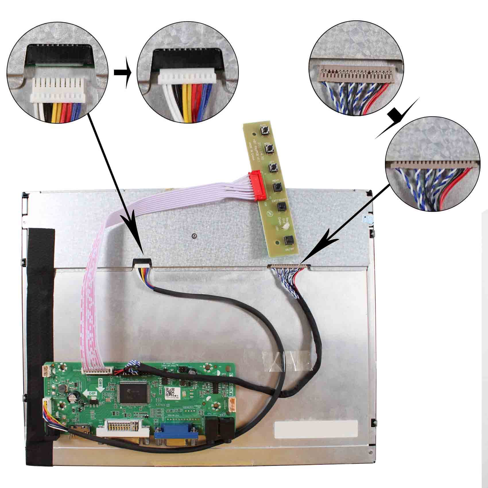 VSDISPLAY Placa controladora H/D DVI VGA para G121AGE-L03 / G121S1-L02