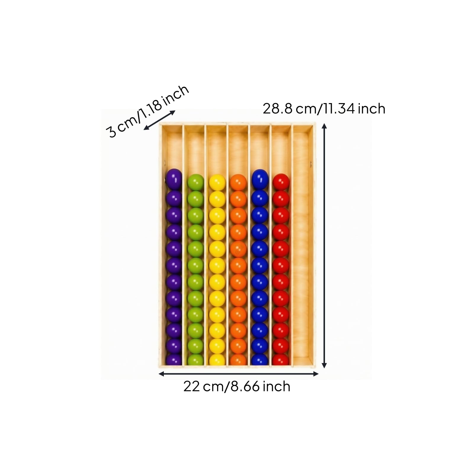Harilla Gioco in Legno di Abbinamento Colori Resistente Tavola in Legno con Scomparti e Perline Rigiocabile Giocattolo per Bambini di 4-6 Anni, Sale Giochi