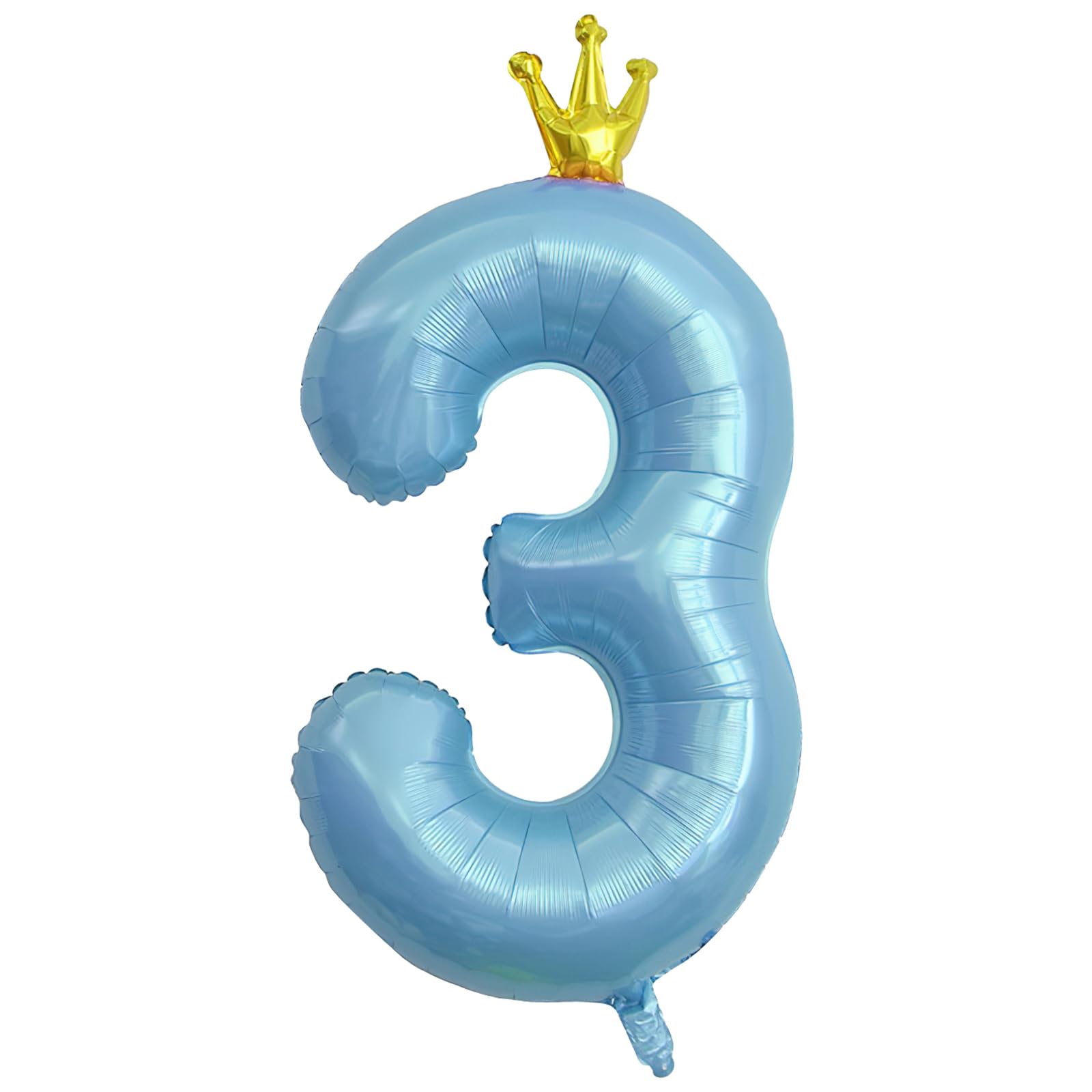 ASTARON Number 3 Balloon 40 Inch Number Balloons for Birthday Party Decorations， Blue 3rd Birthday Balloons with Crown for Birthday Decor Anniversary Decorations