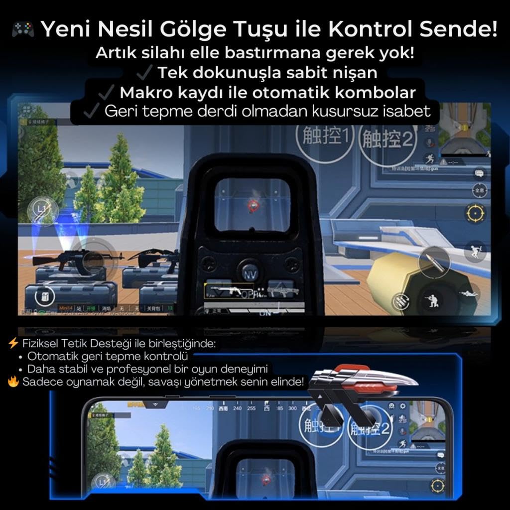 Coofbe Profesyonel 400Mah Type-C Girişli Mobil Oyun Kolu Telefon Joystick Telefon Ateş Tetik Gamepad Joystick