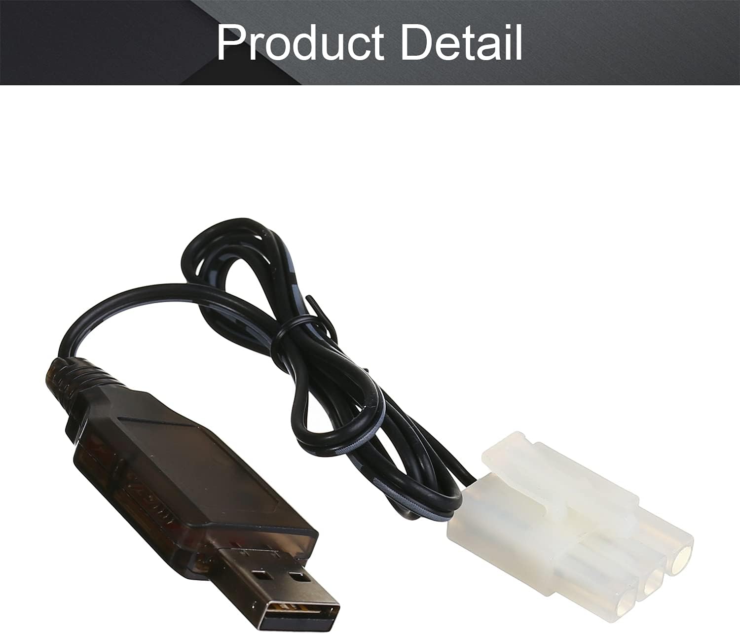 Bettomshin 2Pcs L6.2-3P USB Charging Cable for RC Car 9.6V 200mA Ni-MH Ni-CD Battery image 4