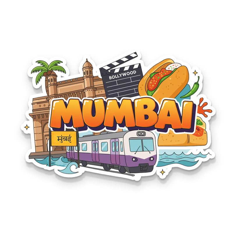 Image of Mumbai Fridge Magnets, Glossy Finish, Stylish Magnet for Fridge, Wardrobe & Metal Surfaces