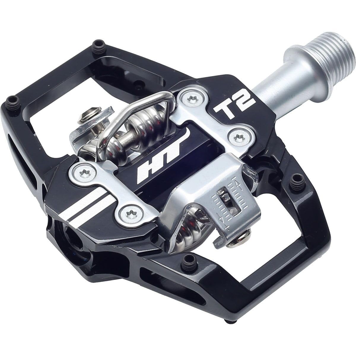 HT Components T2T Pedals - Dual Sided Clipless with Platform, Aluminum, Titanium, 9/16