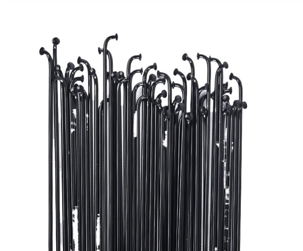 36 Stück Speichen für Fahrrad, Edelstahl, hohe Festigkeit, 14 G, J-Biegung mit Nippeln, Rennrad-Speichen, 170 mm - 300 mm