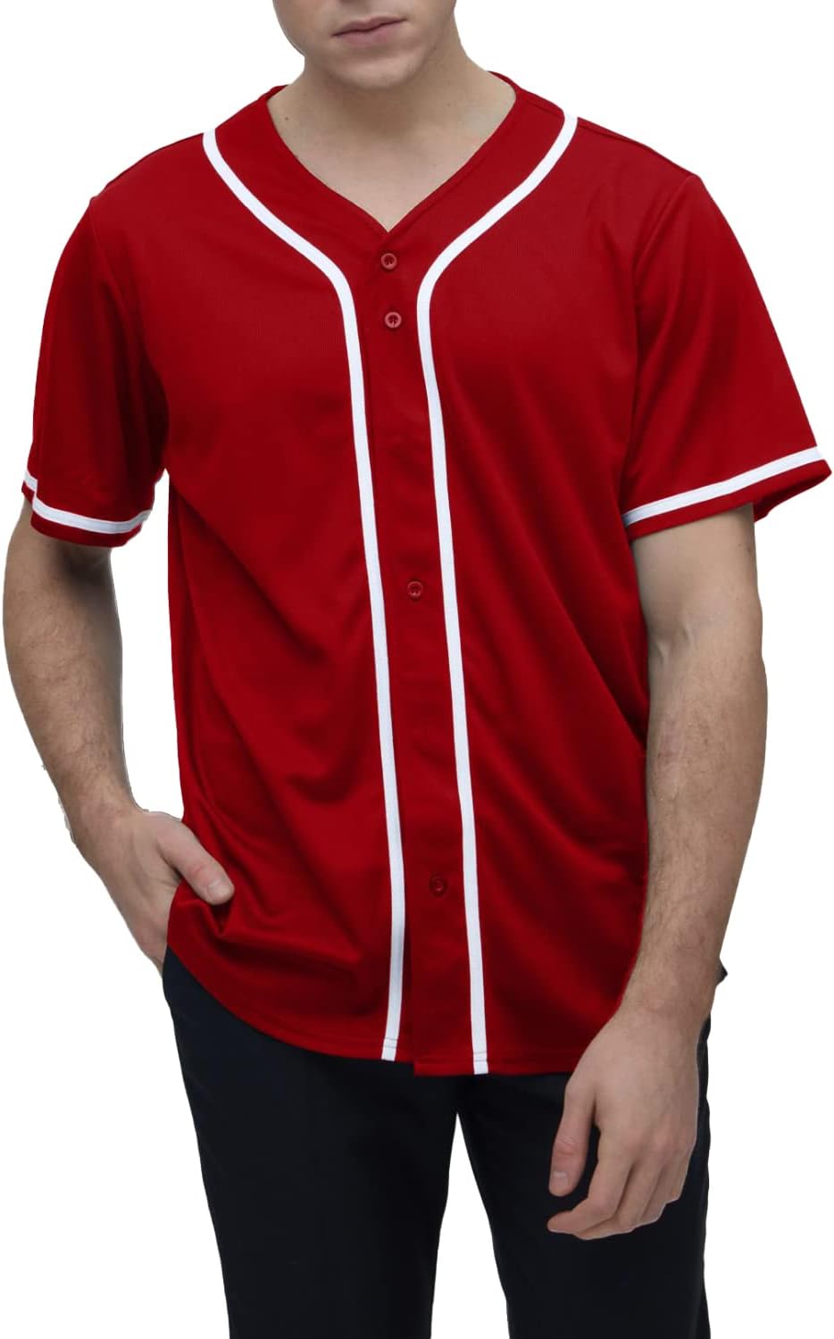 Yuji Itadori Men's Baseball Jersey Short Sleeve Shirt V Neck Tops Button Down Tee Shirts Sports Clothes S-4XL