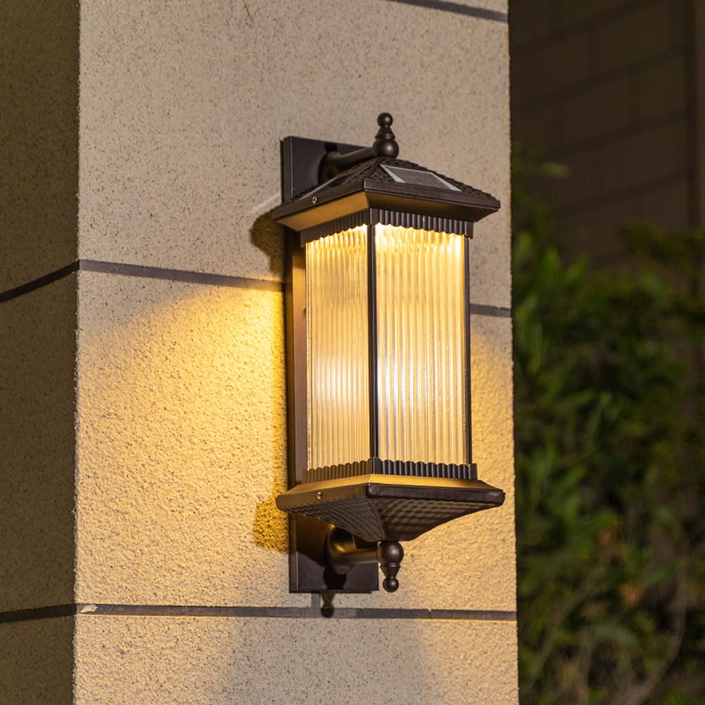 Applique murale solaire de grande taille, étanche IP65, lampes solaires d'extérieur pour patio, jardin et terrasse, design double usage