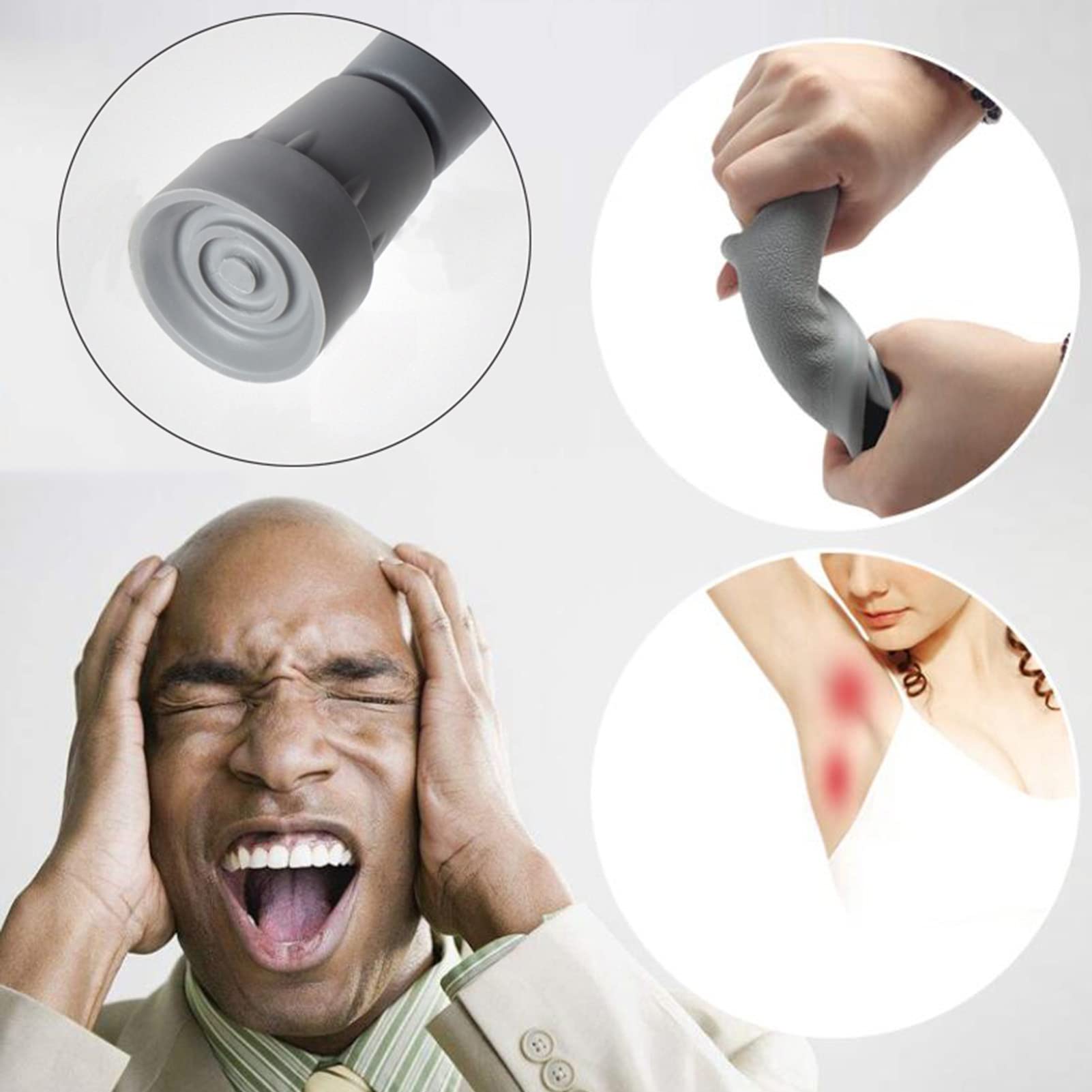 Muletas de Aluminio para Axilas para Adultos (1 par), bastón Ajustable en Altura, muletas Plegables Antideslizantes livianas, ergonómicas, cómodas