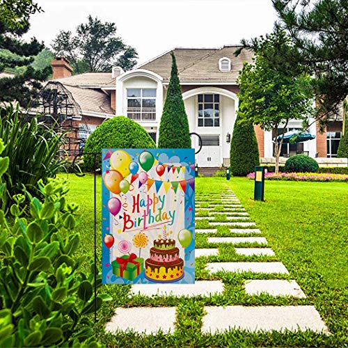 Happy Birthday Garden Flag Yard Signs, Burlap Vertical Double Sided Readable Lawn Signs Birthday Yard Decorations For Lawn Outside Outdoor Flags 12.5 X 18 Prime Party Celebration Birthday Banner #TOP3