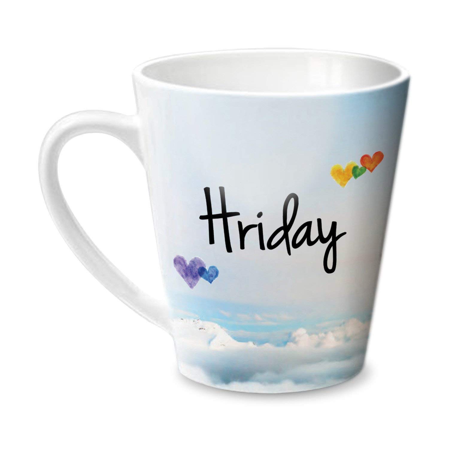 Hot Muggs® Simply Love You Hriday Conical Personalised Name Ceramic, 315ml, 1 Unit