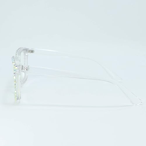 Miniatura 5 de FUPRECIOUS Gafas de lectura cuadradas con diamantes de imitación para mujer, con bloqueo de luz azul