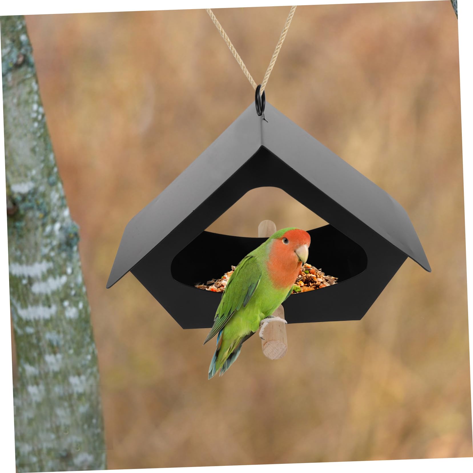 TOYANDONA Mangeoire Suspendue pour Oiseaux Distributeur de Nourriture Extérieur Balançoire pour Perruches Facile à Nettoyer Suspendre