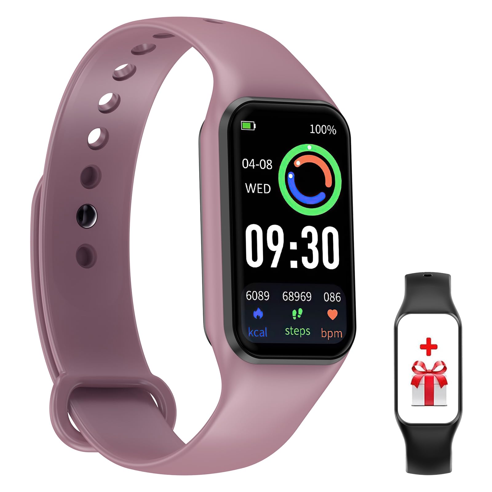 FeipuQu Smartwatch Uomo Donna, 5 ATM Impermeabil con Cardiofrequenzimetro/SpO2/Sonno/Contapassi, Notifiche Smart Watch Orologio Fitness Activity Tracker per iOS Android (2 Cinturini)