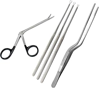 AAProTools 5 Pcs Hartman Alligator Forceps Black Handle 3.5