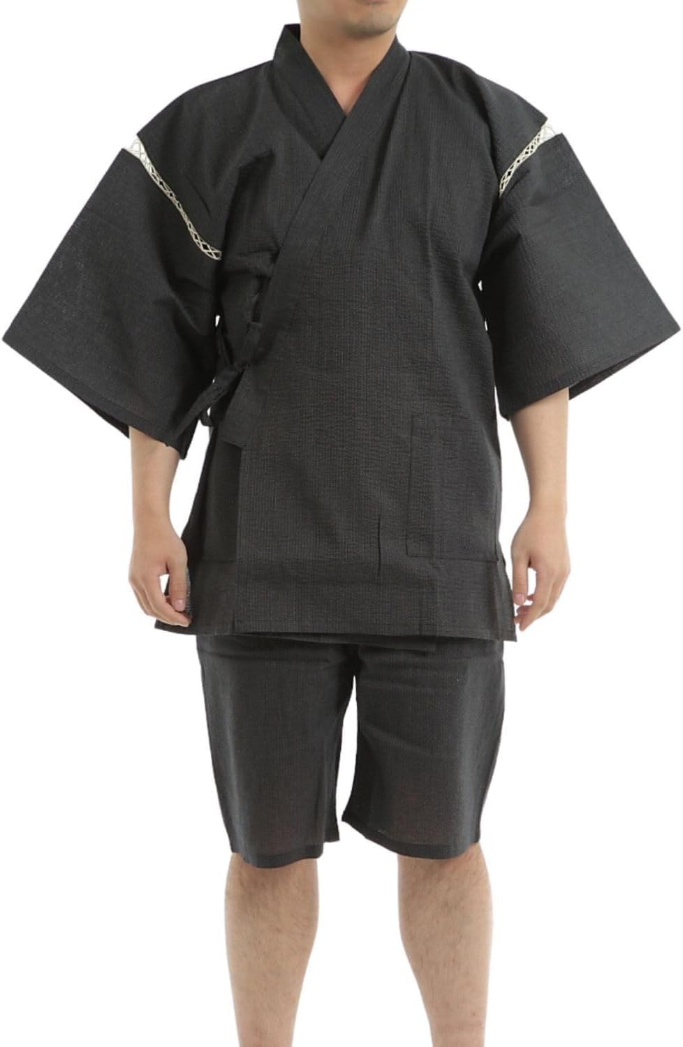 Edoten Men's Japan Kimono Jimbei SIJIRAORI 100% Cotton.