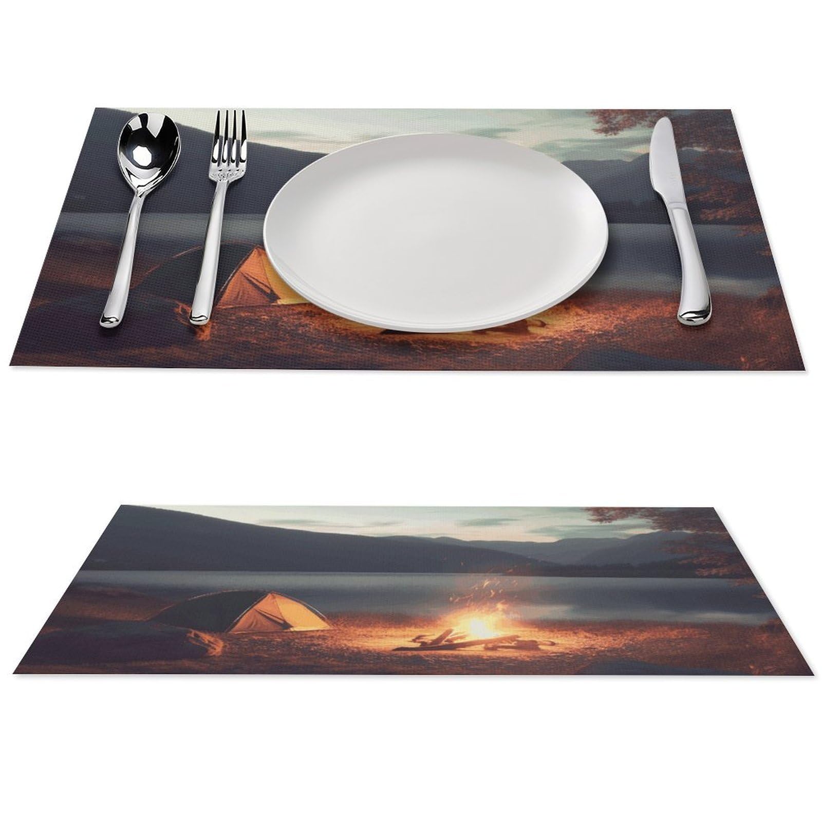 Sets de table de camping en PVC imperméables lavables et résistants pour table de cuisine