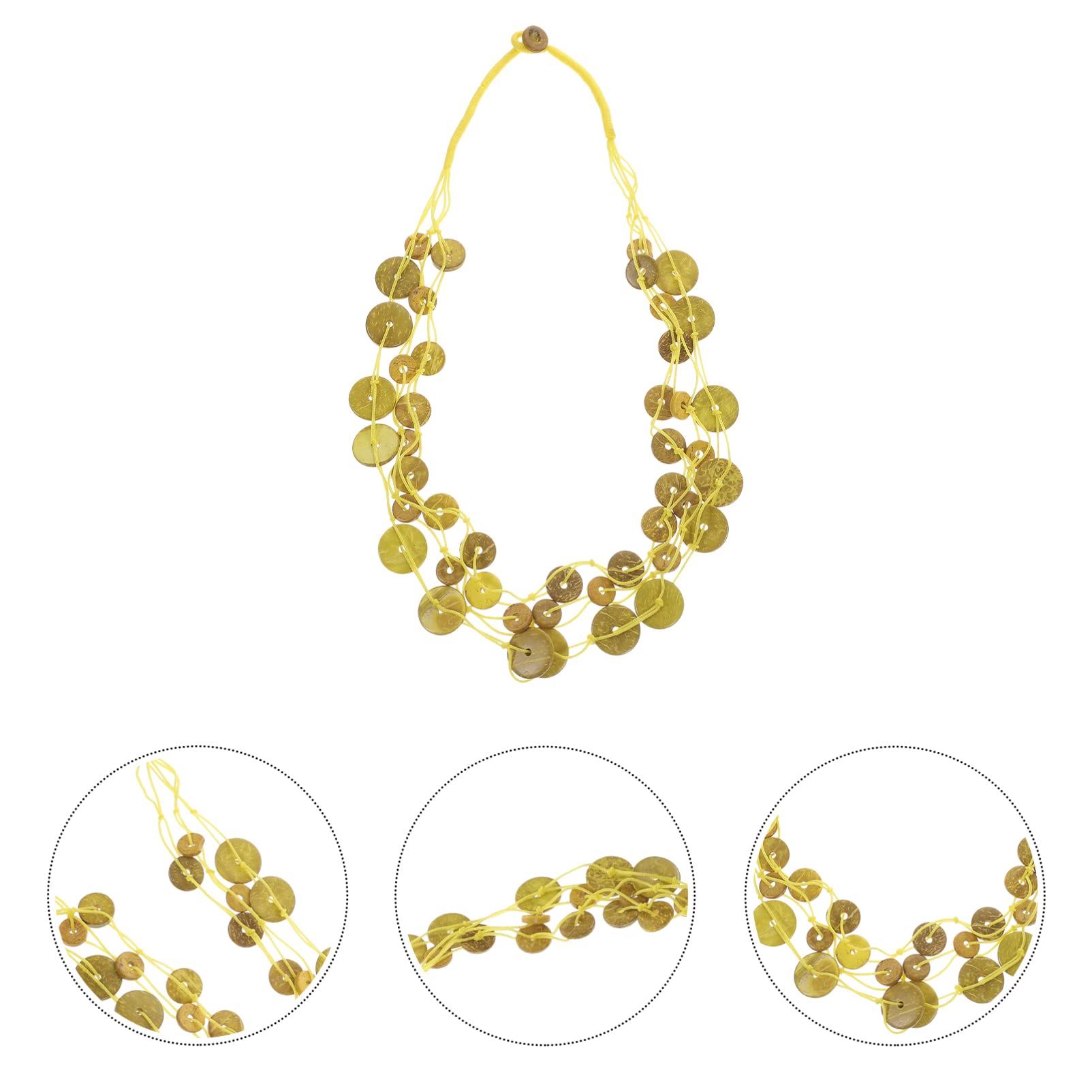 PRETYZOOM 5pezzi Collana Boho Legno Di Cocco Con Perline Per Donne Accessorio Moda Leggero e Resistente Per Spiaggia e Attività All Aperto
