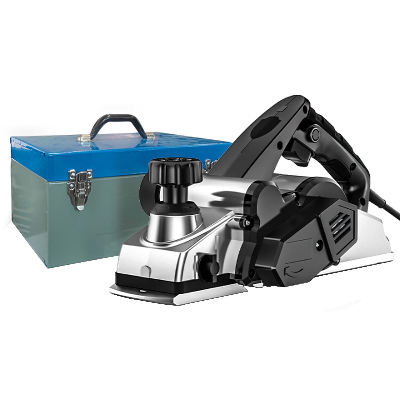 Pialla Power Hand, 1500 elettrica, 16.500 Giri/min con Porte di Scarico/min Lavorazione del Legno Manuale Regolabile profondità di piallatura 0-2 mm Larghezza di piallatura 82 mm