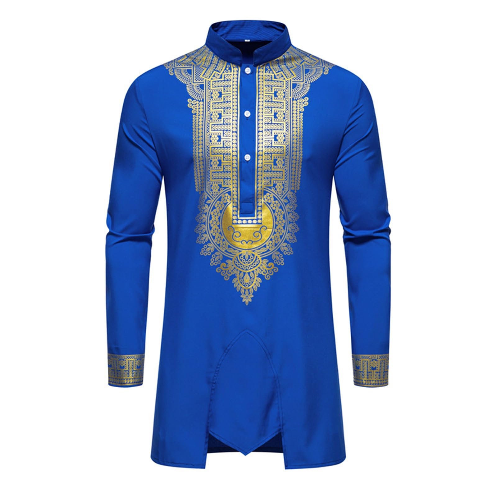 Ankara Chemise et pantalon à manches longues pour homme Tenue africaine 2 pièces Costume traditionnel africain Dashiki africain Tenue homme africaine Dashiki à manches longues avec imprimé