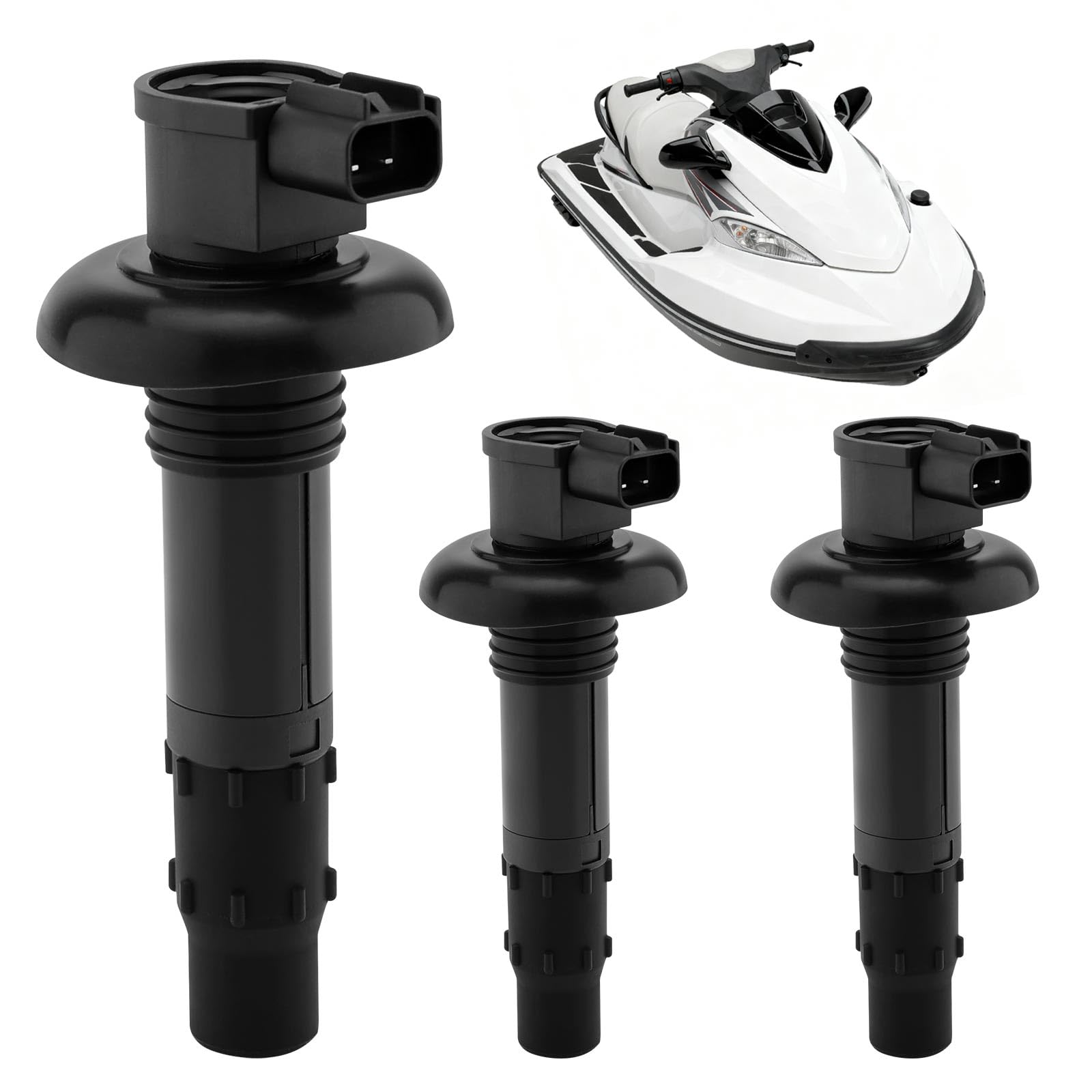HQPASFY Ignition Coil Pack 3pcs Compatible with SeaDoo GTX RXP RXT GTI WAKE GTS 130 155 215 255 260 ALL 4-TEC Models Replaces# ‎420664020, 296000307