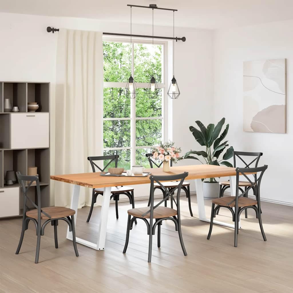 Gambe da tavolo in metallo a forma di U, 2 pezzi, bianco, 80 x 72-73 cm, in acciaio, con piedini di livellamento regolabili