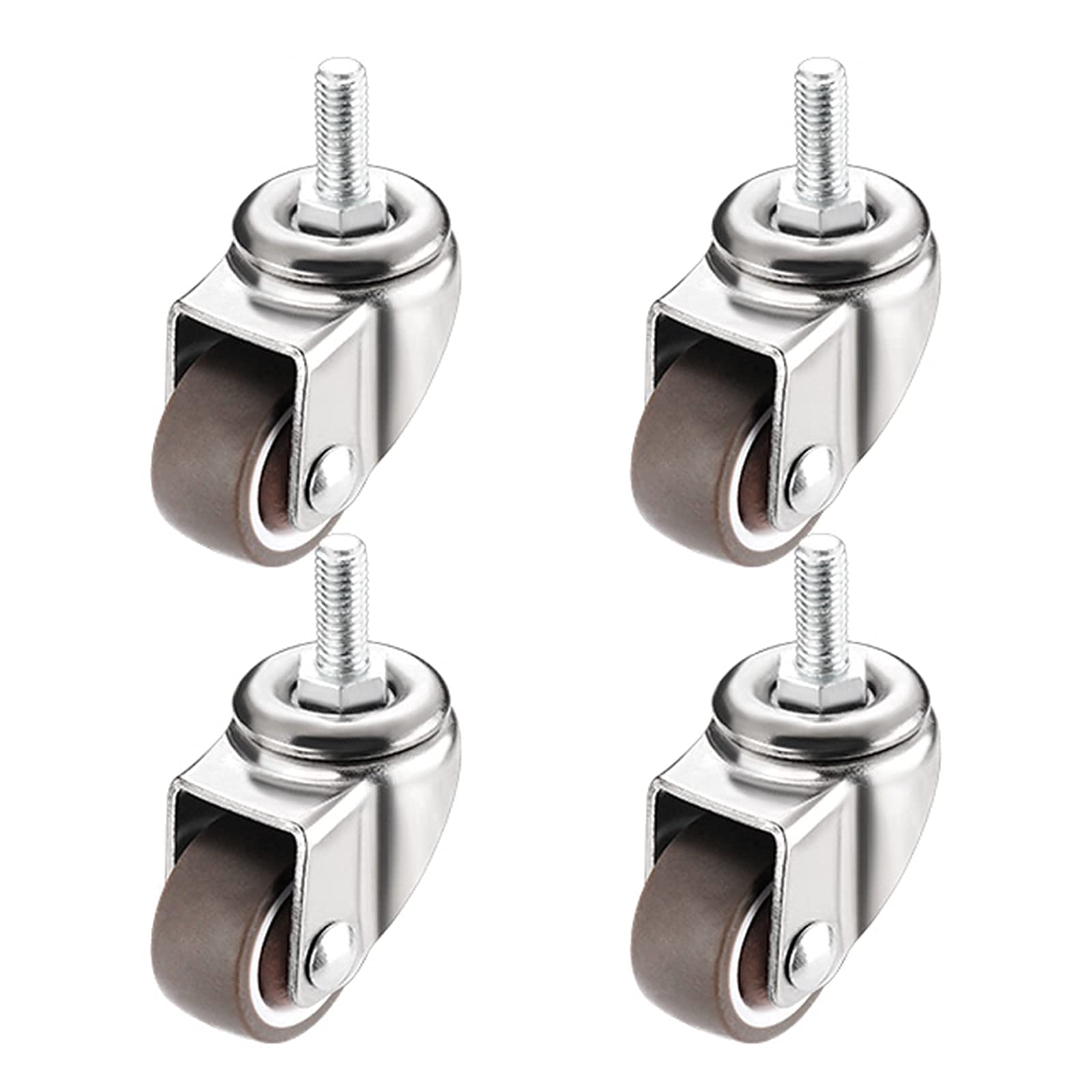 ZJYWMM Ruedas giratorias (Paquete de 4), Ruedas para Muebles, Ruedas de Goma, Ruedas de Freno con Tornillos, Ruedas para sillas de Oficina, M6 / M8 / M10,2swivel + 2brake-38mm / 1.5in