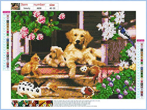 Diamond Painting Kits voor Kinderen, Diamond Painting Kits voor Volwassenen Honden Familie Rhinestone Kruissteek… - Image 3