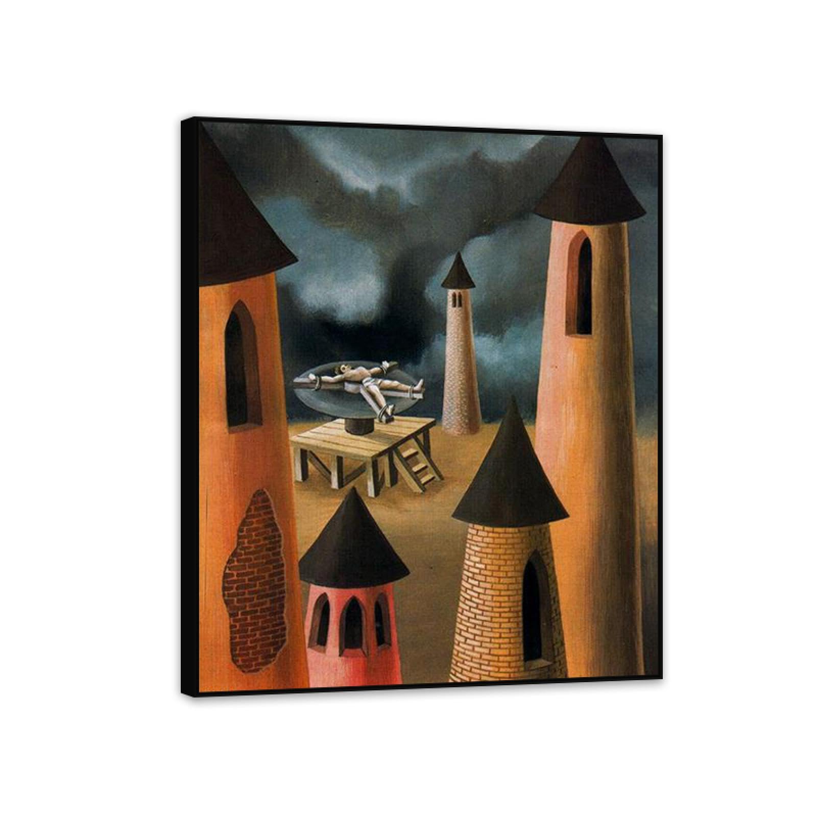 MYCGGDGH Remedios Varo Canvas Wall Art Reproductions of Famous Paintings Pain Surrealist Canvas Painting Wall Decor for Living Room Bedroom Home Decor 90x70cm(36x28in) Black Framed