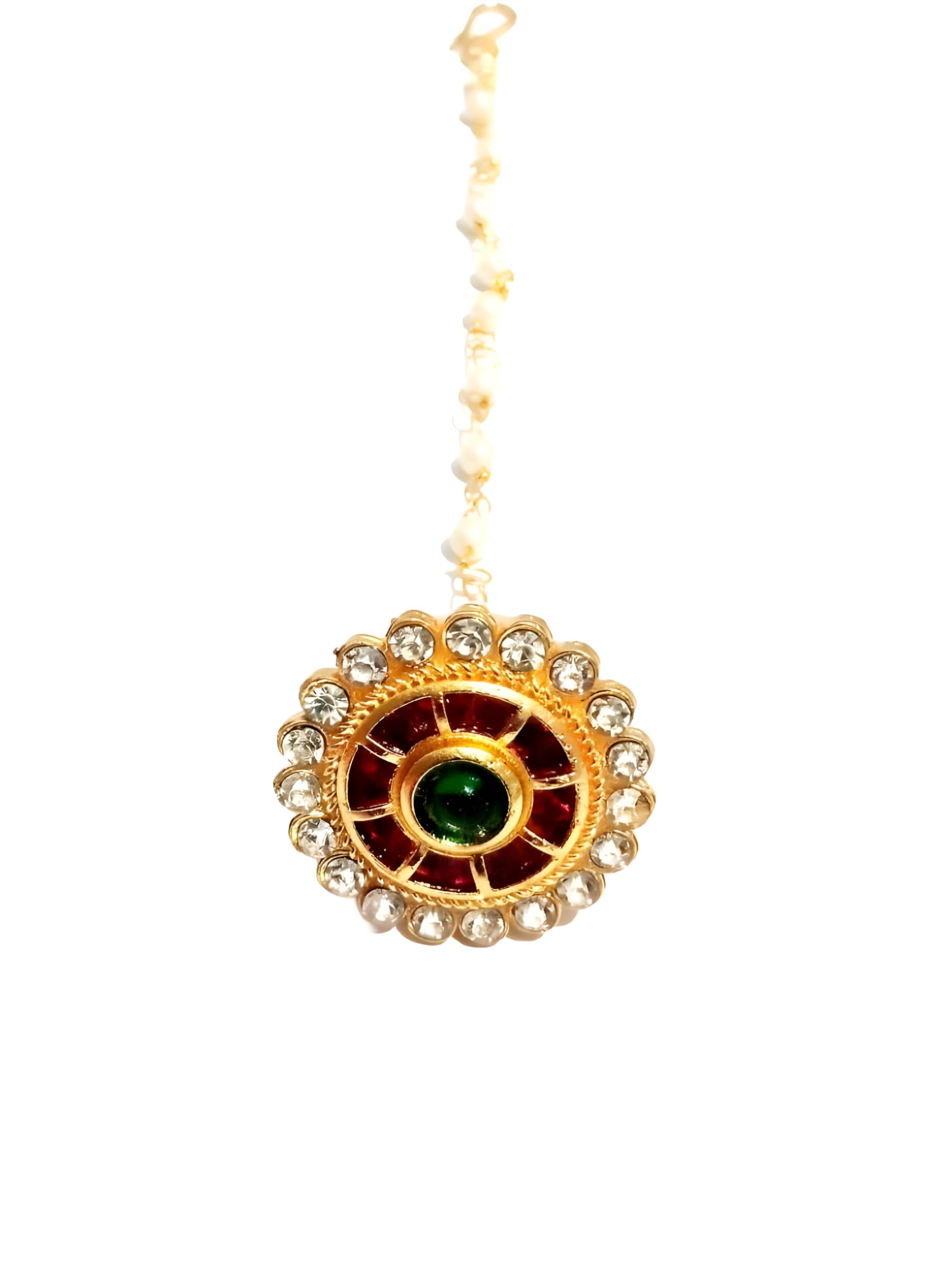 Royal Indian Handicrafts Gold Plated Brass Pendant Necklace, Maang Tikka Style, for Women, Men and Kids-image-35