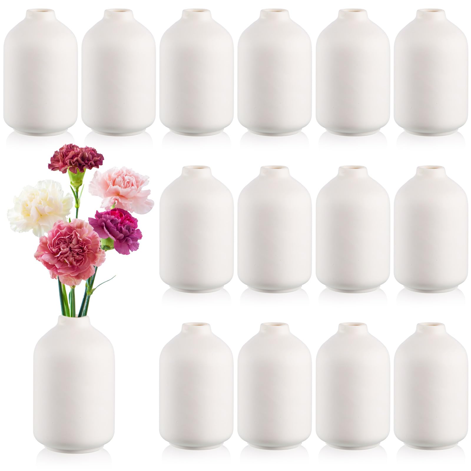 Vase en céramique blanche pour bouquet de pampa et décoration de table de mariage champêtre