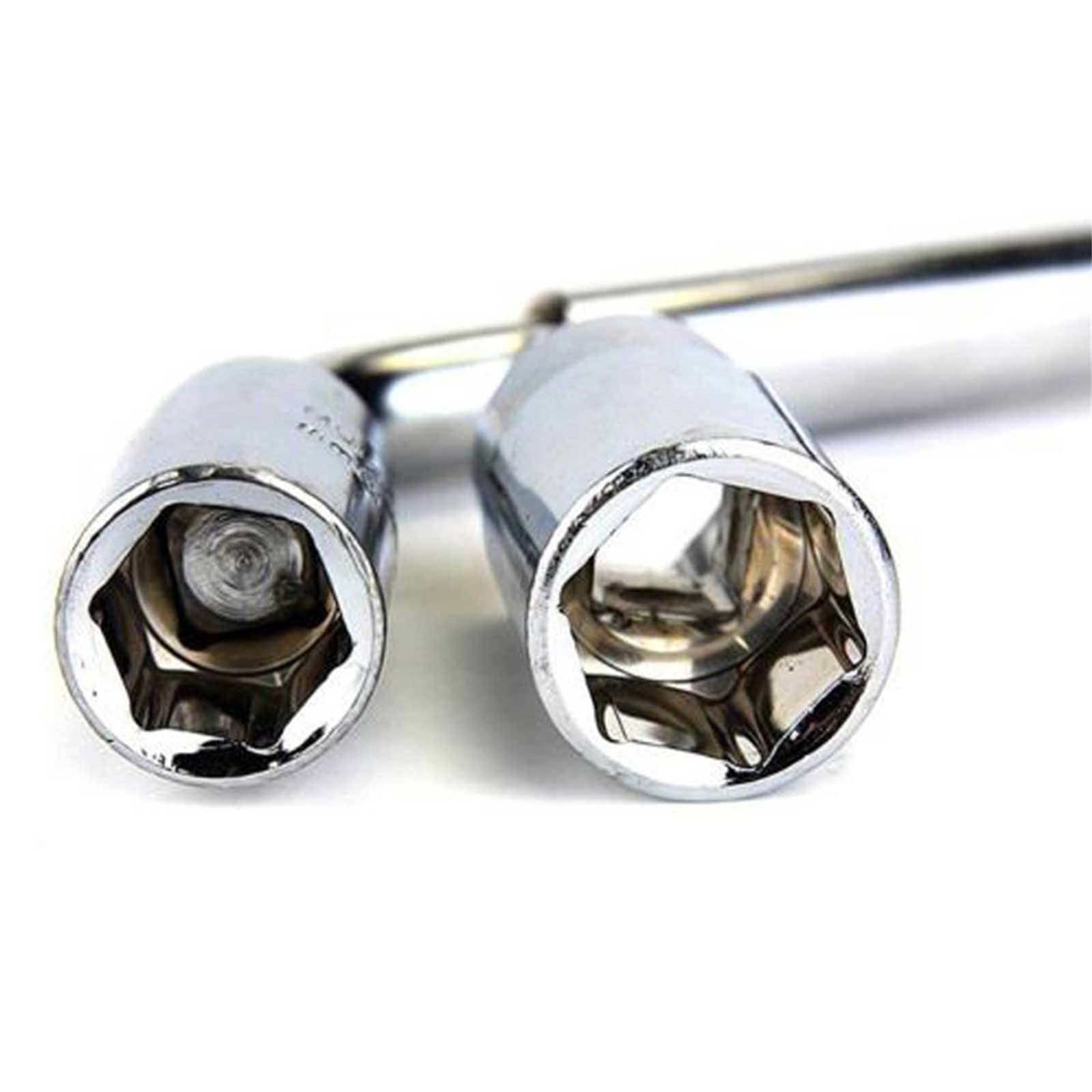 Teleskop-Radschlüssel, Standard-CR-V-Stecknuss (17/19 mm, 21/23 mm) für Auto, Van, LKW, Wohnwagen mit Canvas-Tasche