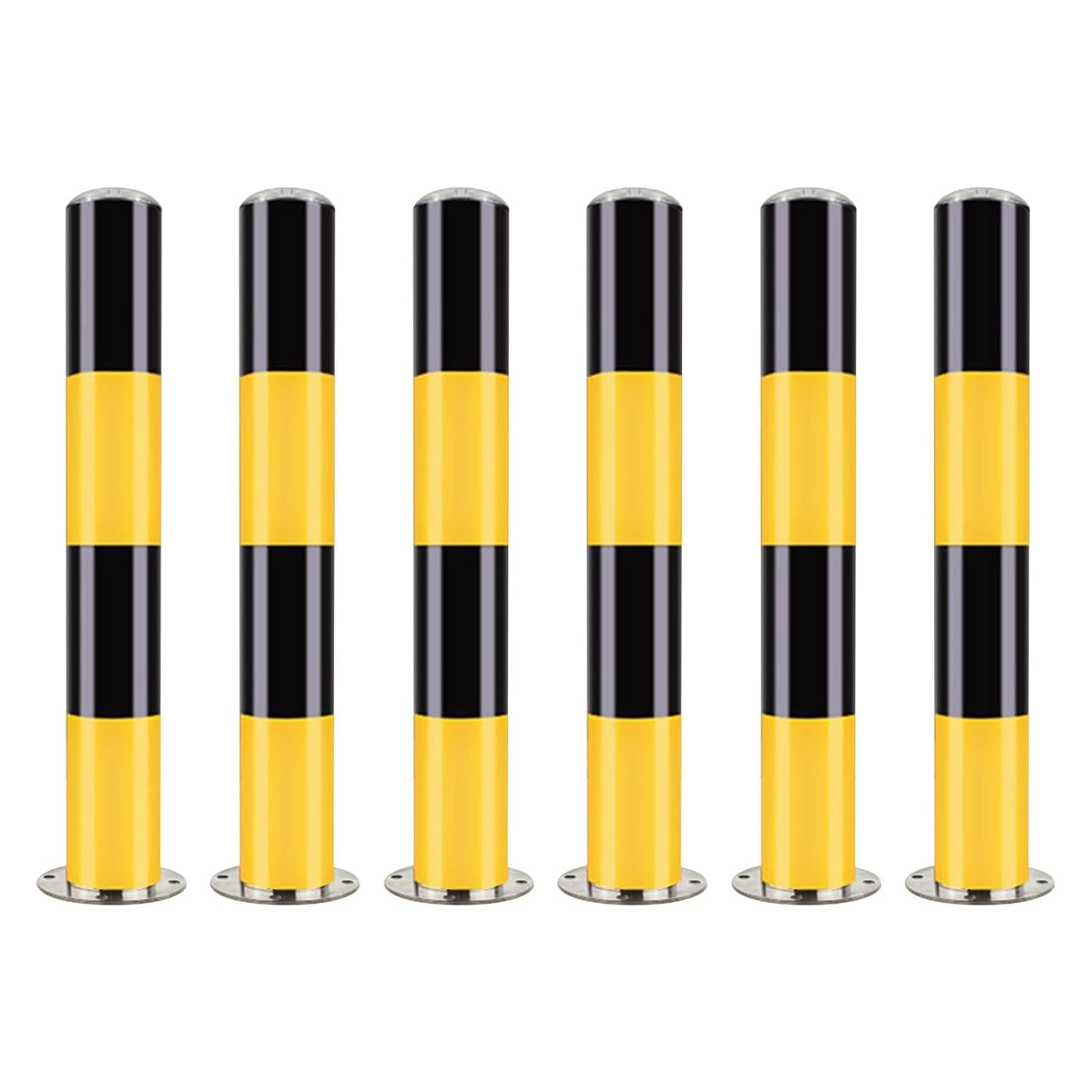 Safety Bollard, Parking Bollard Pole Barrier, Safety Barrier Bollard For Driveways, Barricades Driveway Pole, For Parking Barrier, Road Safety, Traffic Control,75 * 7.6Cm-Black (6pcs)-75*8.9cm
