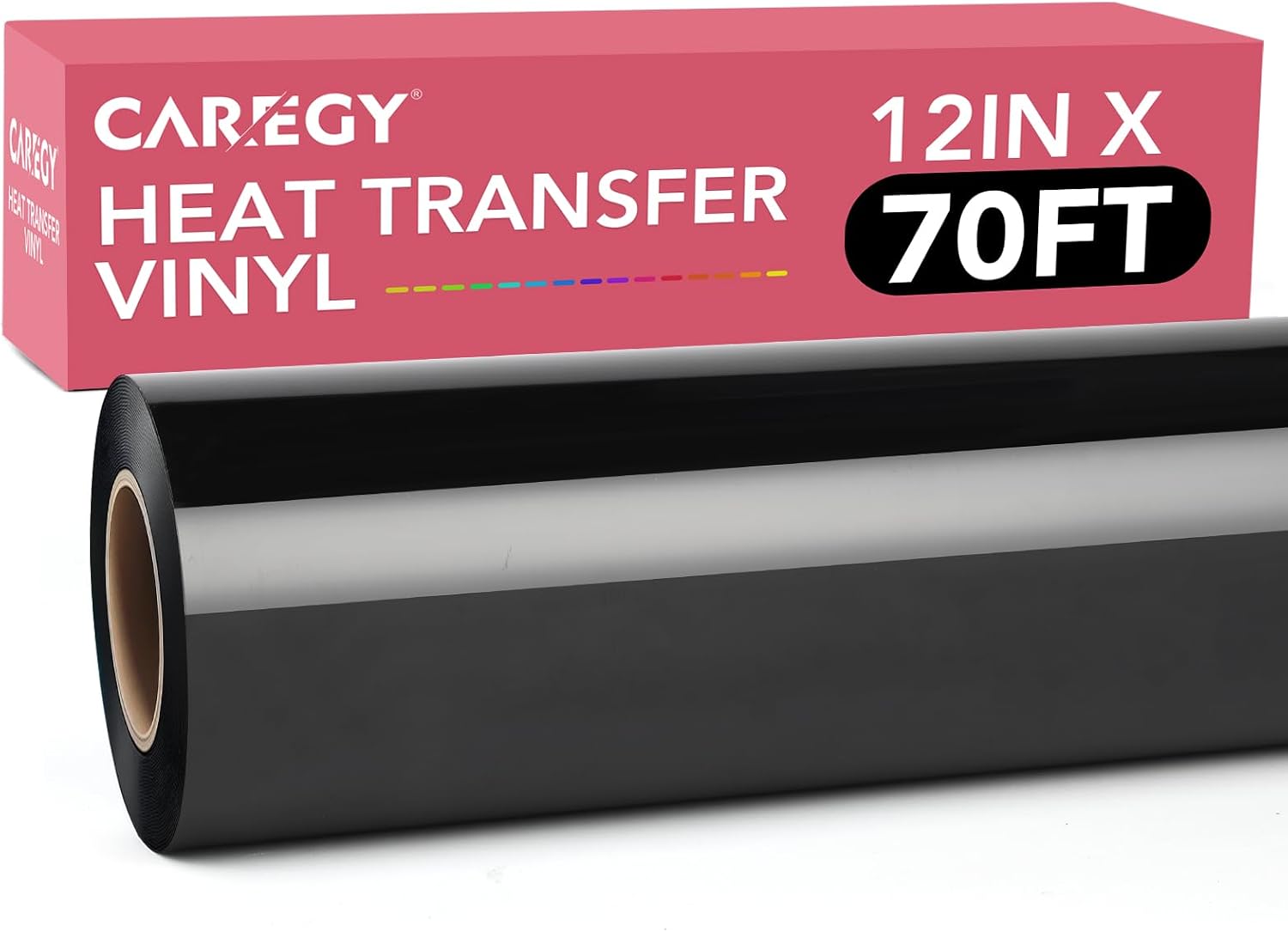 CAREGY 12 X 60ft Heat Transfer Vinyl Roll - Black HTV For T-Shirts, Compatible With All Cutters, Easy To Weed - View #8