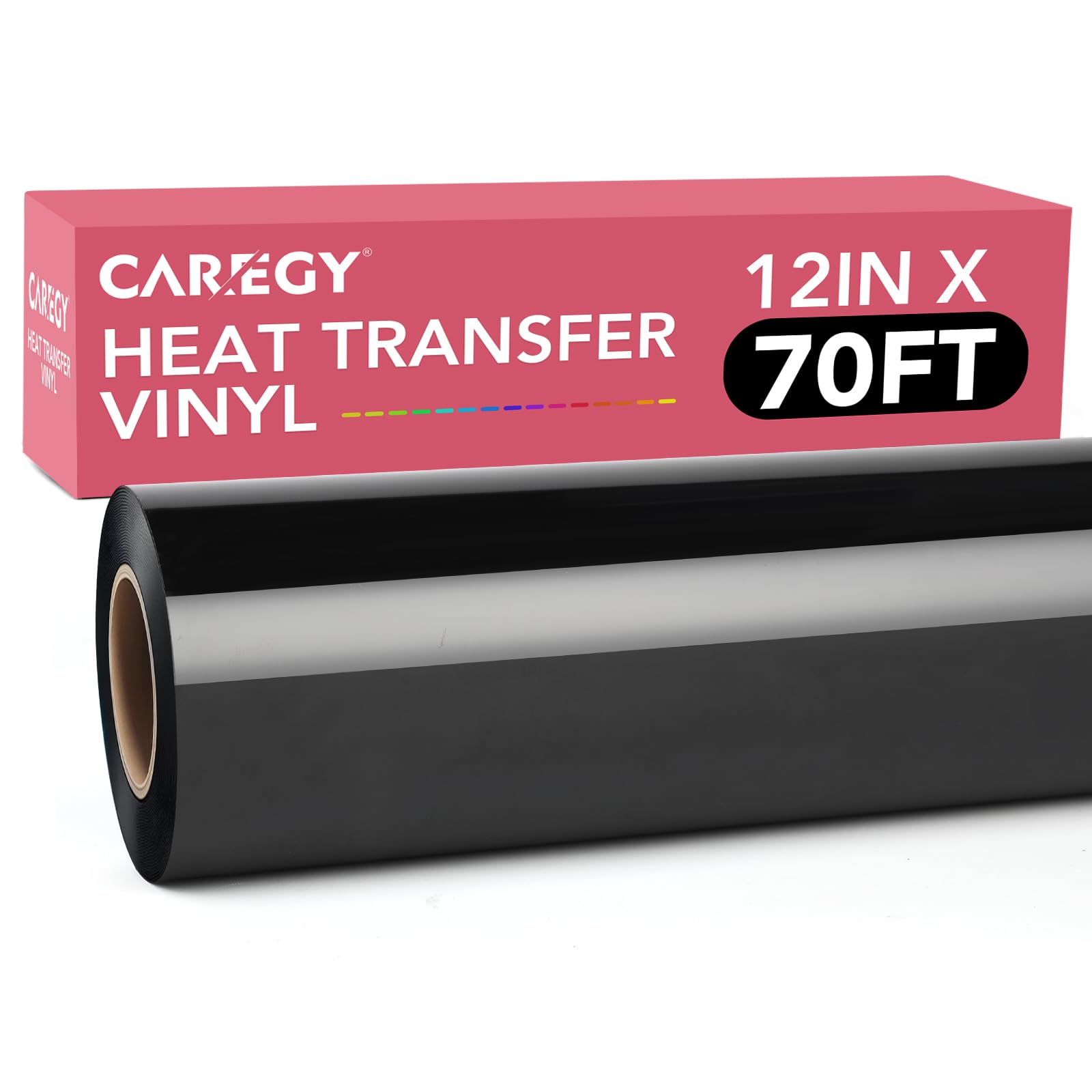 CAREGY 12 X 60ft Heat Transfer Vinyl Roll - Black HTV For T-Shirts, Compatible With All Cutters, Easy To Weed - View #11
