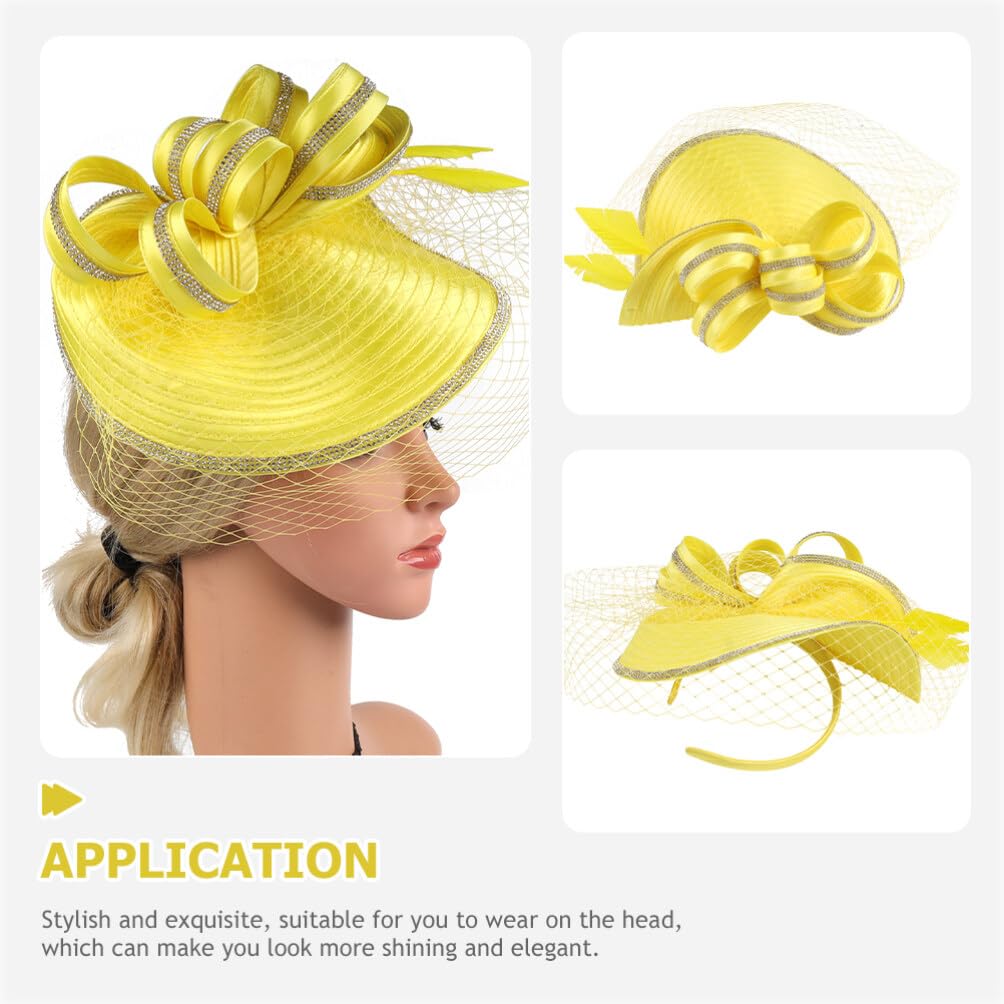 FRCOLOR Cappello Fascinator da Tea Party Donna Hemp Yarn Design Elegante e Superficie Liscia per Feste e Cerimonie