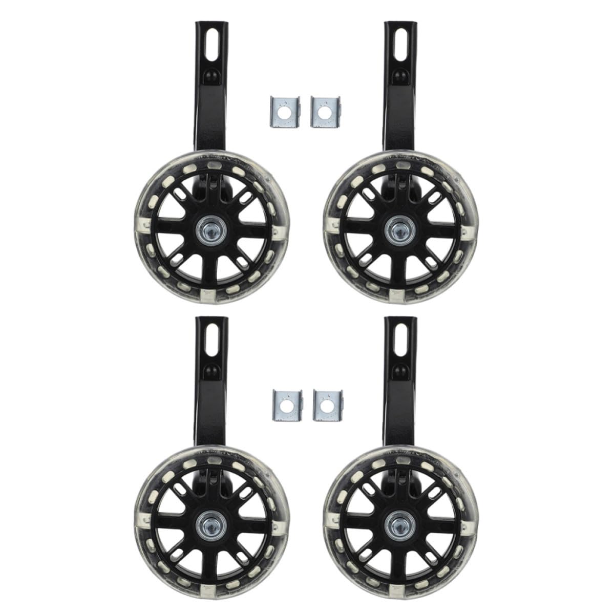 2 Pares Ruedas de Entrenamiento Luminosas para Bicicleta Infantil