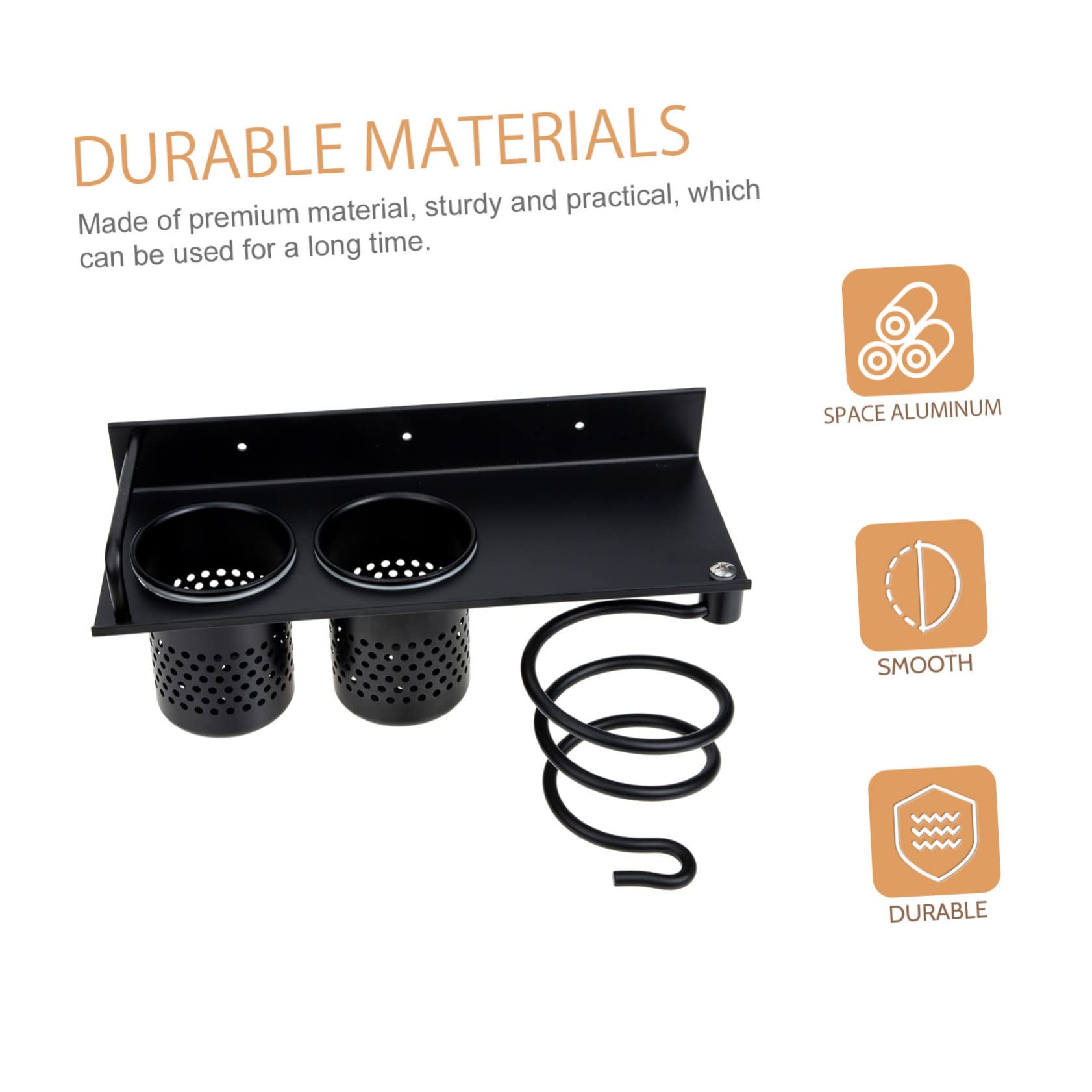 TOPBATHY Porta Asciugacapelli Parete Organizzatore Per Strumenti Per Capelli Supporto Senza Foratura Per Piastra e Arricciacapelli