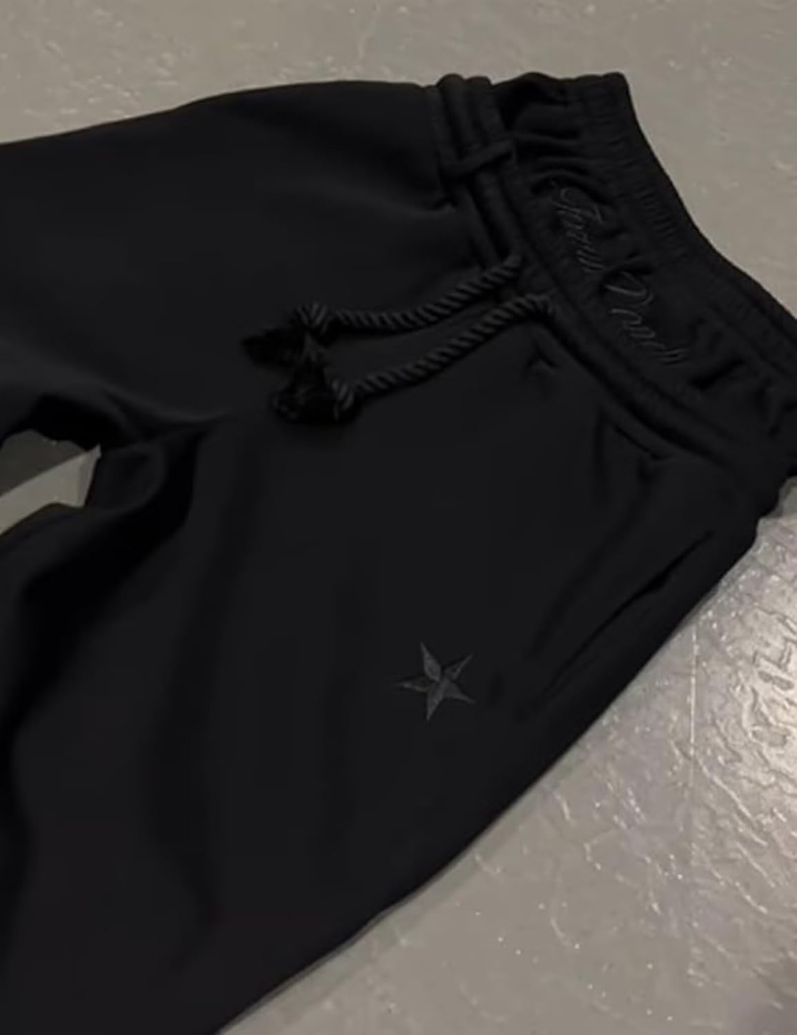 Double Waisted Sweatpants Men Y2k Wide Leg Baggy Pants Drawstring Waist Jogges Sweatpants - Image 3