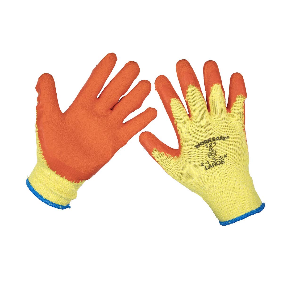 Worksafe 9121L Super Grip Knitted Gloves Latex Palm (Large) - Pair
