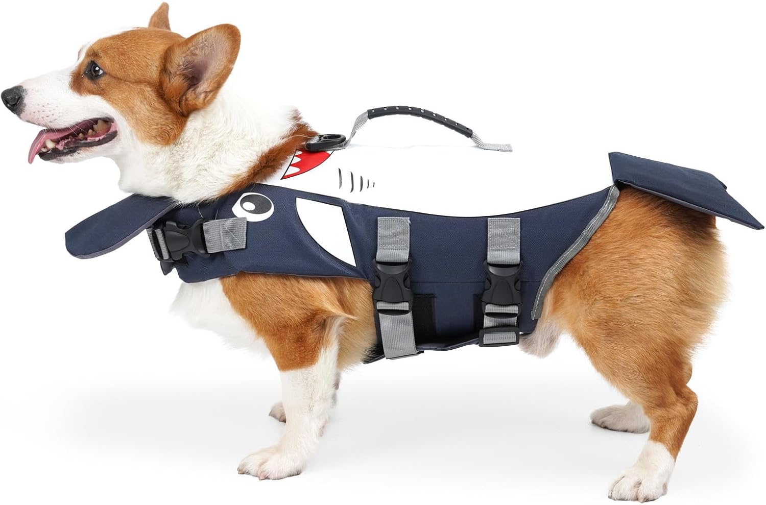 Dog Life Vest, Dog Life Jacket, Pet Safety Vest, Adjustable Breathable Cute Pet Floatation Life Jacket with Rescue Handle for Small Medium Dogs (Sea Animal Type M)