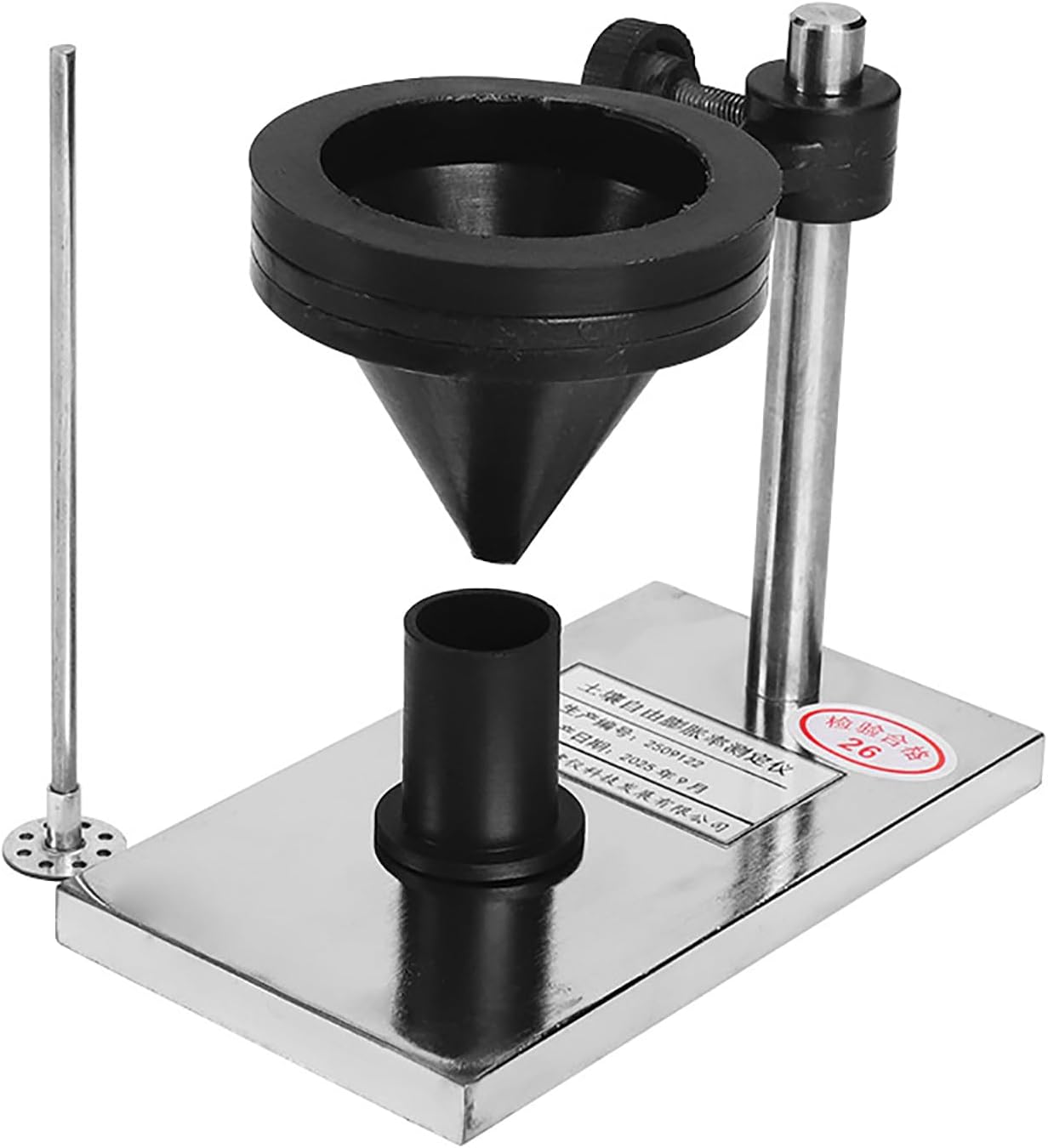 FIUZA Soil Free Swelling Rate Tester, Soil Swelling Rate Tester, Funnel Soil Measuring Cup Stirrer, 10mL Cup Capacity/20mm Inner Diameter, for Determining Cohesive Soil Moisture Content